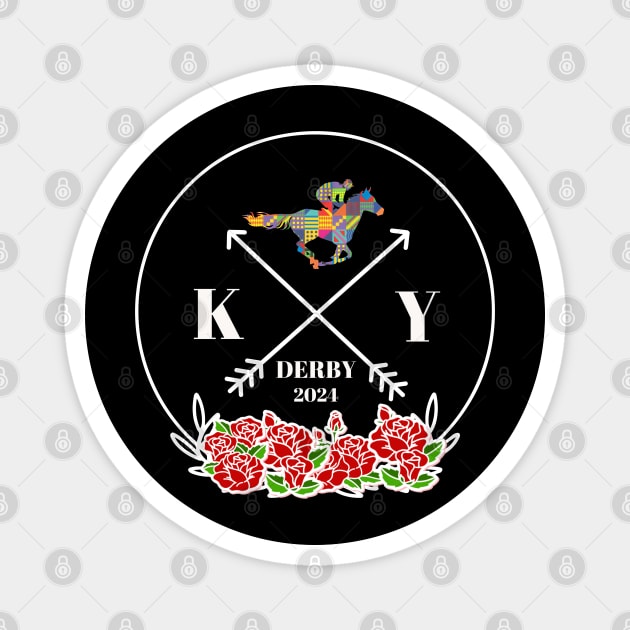 Derby horse 2024 derby party horse racing Magnet by BEZZAIM